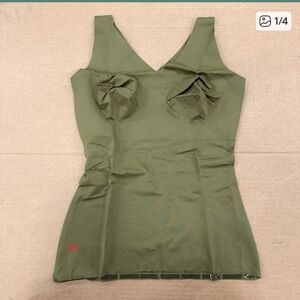 New Ruby Ribbon V-Neck Sleek Shape Tank Cami Foliage